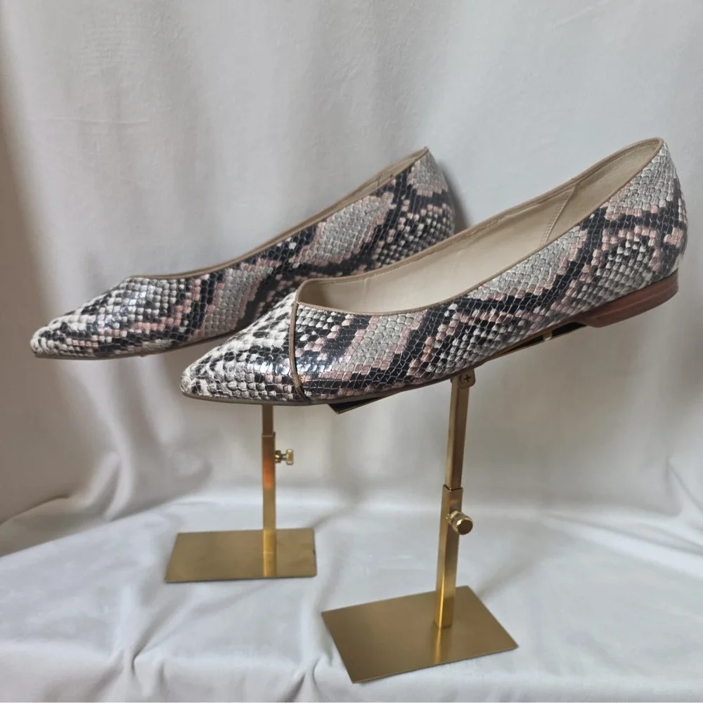 Cole Haan Snake Print Slingback Block Heel Pointed Toe Shoes Sz 9.5